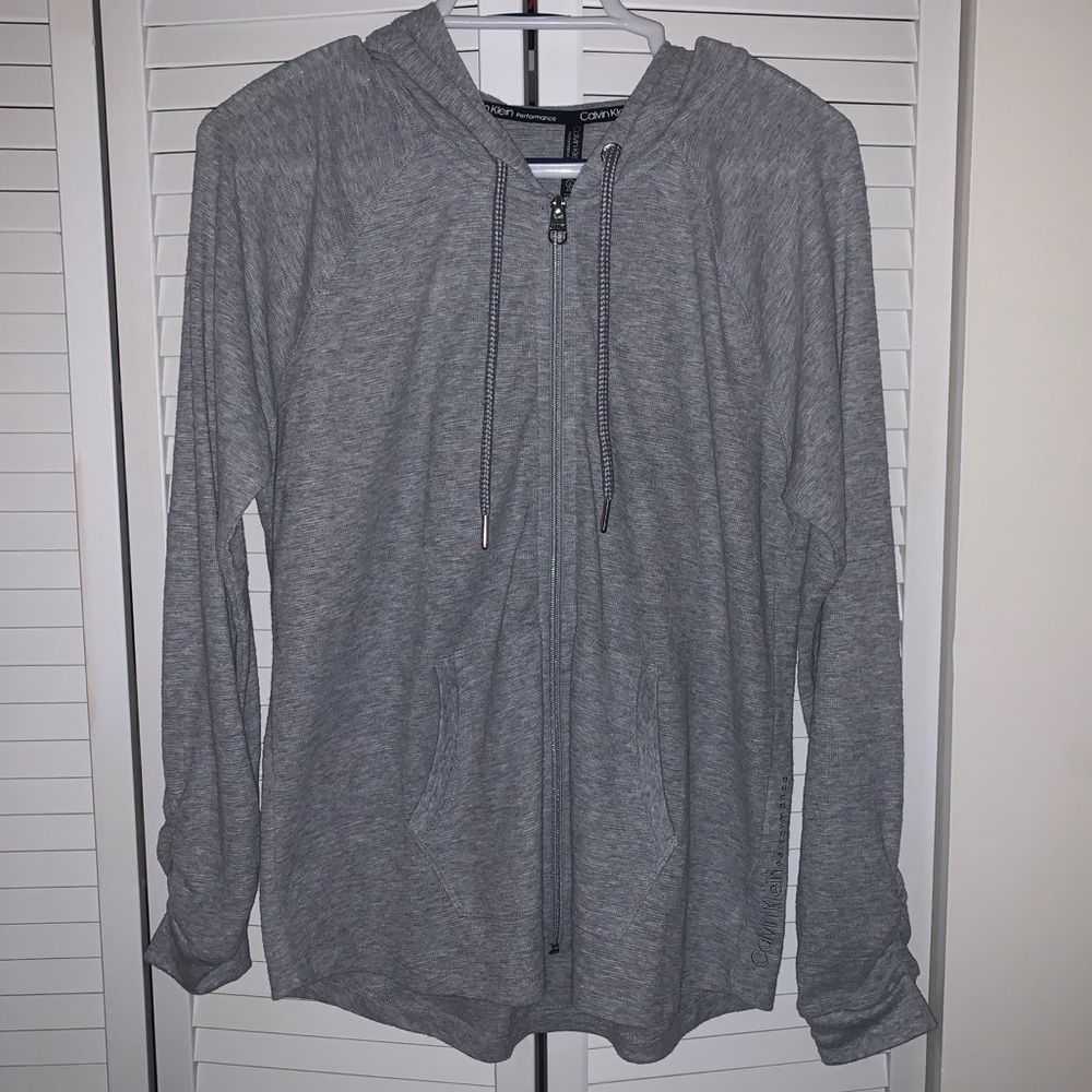 Calvin Klein Performance
Ruched-Sleeve Zip Hoodie